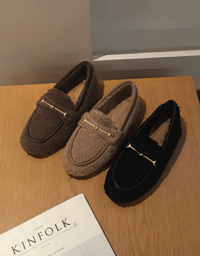 양털 뽀글이 골드버클로퍼(3color)-shoes(기모안감/라텍스쿠션~!)