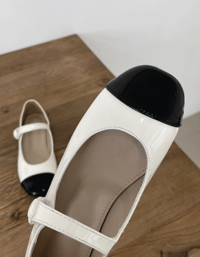 에나멜 배색 메리제인 플랫슈즈(2color)-shoes